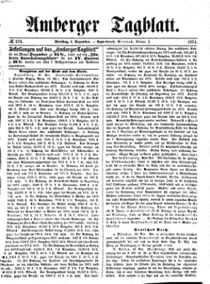 Amberger Tagblatt Dienstag 1. Dezember 1874