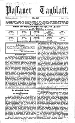 Passauer Tagblatt Mittwoch 1. Juli 1874