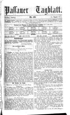 Passauer Tagblatt Dienstag 25. August 1874