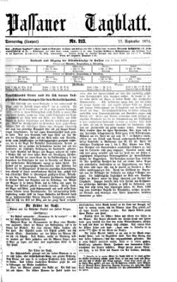 Passauer Tagblatt Donnerstag 17. September 1874