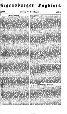 Regensburger Tagblatt Freitag 14. August 1874