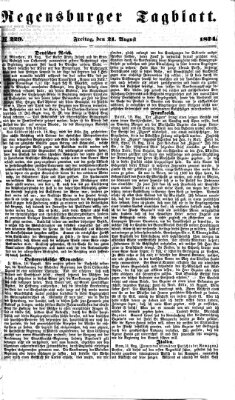 Regensburger Tagblatt Freitag 21. August 1874