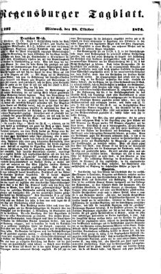 Regensburger Tagblatt Mittwoch 28. Oktober 1874