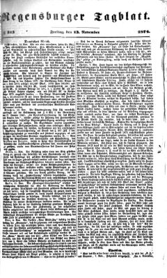 Regensburger Tagblatt Freitag 13. November 1874