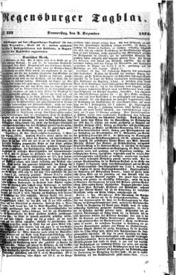 Regensburger Tagblatt Donnerstag 3. Dezember 1874