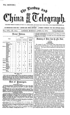 The London and China telegraph Montag 13. April 1874
