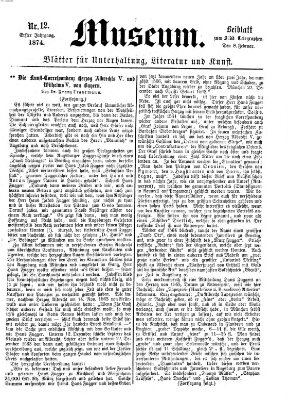Museum (Süddeutscher Telegraph) Sonntag 8. Februar 1874