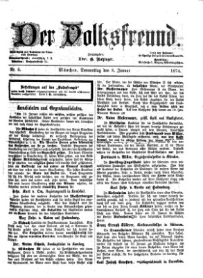 Der Volksfreund Donnerstag 8. Januar 1874