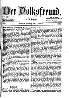 Der Volksfreund Sonntag 8. Februar 1874