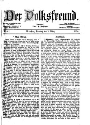 Der Volksfreund Dienstag 3. März 1874