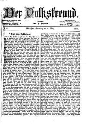 Der Volksfreund Sonntag 8. März 1874