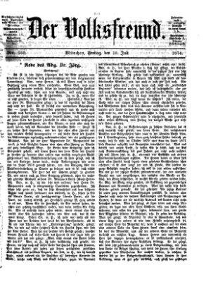 Der Volksfreund Freitag 10. Juli 1874