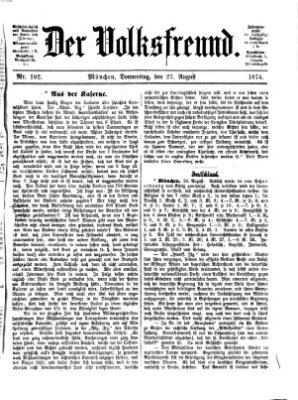 Der Volksfreund Donnerstag 27. August 1874
