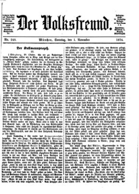 Der Volksfreund Sonntag 1. November 1874