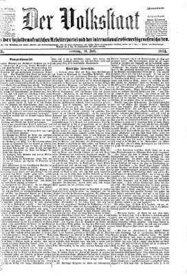 Der Volksstaat Sonntag 19. Juli 1874