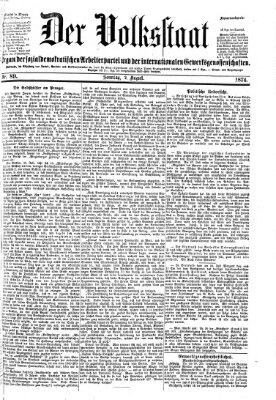 Der Volksstaat Sonntag 2. August 1874