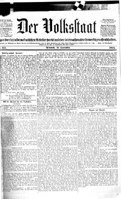 Der Volksstaat Mittwoch 23. September 1874