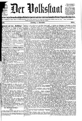 Der Volksstaat Sonntag 1. November 1874