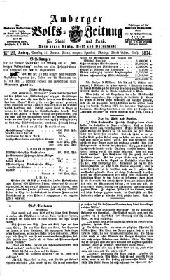 Amberger Volks-Zeitung für Stadt und Land Samstag 31. Januar 1874