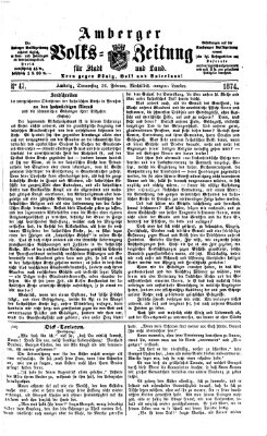 Amberger Volks-Zeitung für Stadt und Land Donnerstag 26. Februar 1874