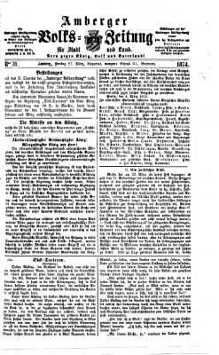 Amberger Volks-Zeitung für Stadt und Land Freitag 27. März 1874