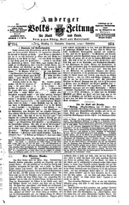 Amberger Volks-Zeitung für Stadt und Land Samstag 19. September 1874