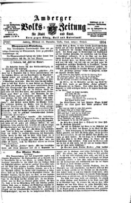 Amberger Volks-Zeitung für Stadt und Land Mittwoch 23. September 1874
