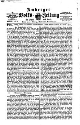 Amberger Volks-Zeitung für Stadt und Land Freitag 13. November 1874