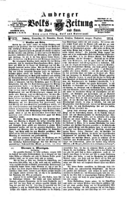 Amberger Volks-Zeitung für Stadt und Land Donnerstag 26. November 1874