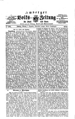 Amberger Volks-Zeitung für Stadt und Land Montag 7. Dezember 1874
