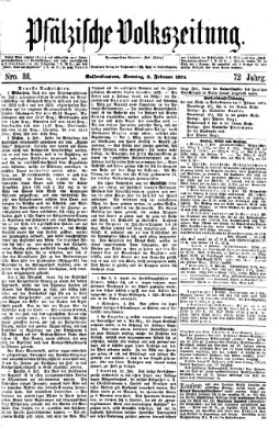 Pfälzische Volkszeitung Sonntag 8. Februar 1874