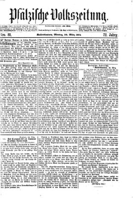 Pfälzische Volkszeitung Montag 30. März 1874