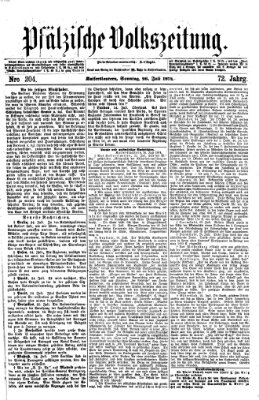 Pfälzische Volkszeitung Sonntag 26. Juli 1874