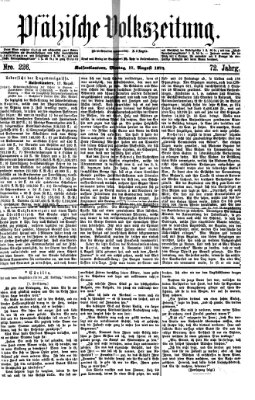Pfälzische Volkszeitung Montag 17. August 1874