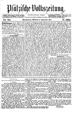 Pfälzische Volkszeitung Mittwoch 2. September 1874