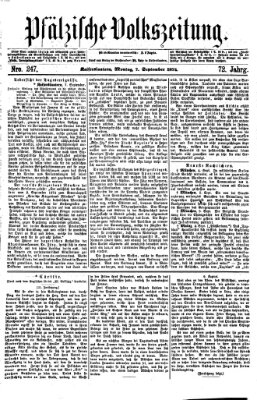 Pfälzische Volkszeitung Montag 7. September 1874