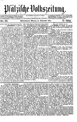 Pfälzische Volkszeitung Montag 21. September 1874