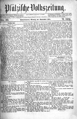 Pfälzische Volkszeitung Montag 28. September 1874