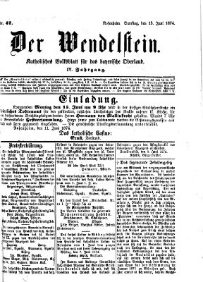 Wendelstein Samstag 13. Juni 1874