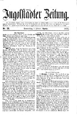 Ingolstädter Zeitung (Neue Ingolstädter Zeitung) Donnerstag 5. Februar 1874