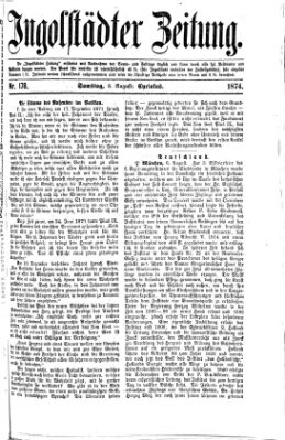 Ingolstädter Zeitung (Neue Ingolstädter Zeitung) Samstag 8. August 1874