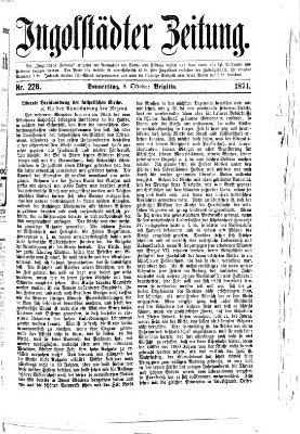 Ingolstädter Zeitung (Neue Ingolstädter Zeitung) Donnerstag 8. Oktober 1874