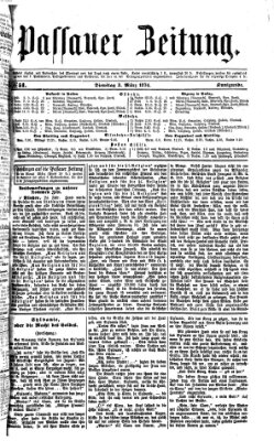 Passauer Zeitung Dienstag 3. März 1874