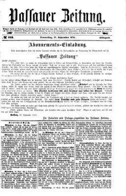 Passauer Zeitung Donnerstag 17. September 1874