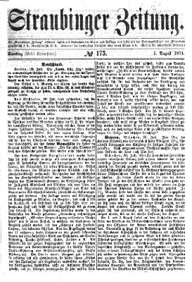 Straubinger Zeitung Samstag 1. August 1874