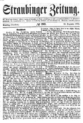 Straubinger Zeitung Samstag 19. Dezember 1874