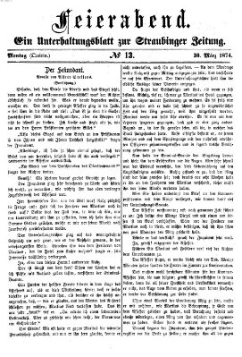 Feierabend (Straubinger Zeitung) Montag 30. März 1874