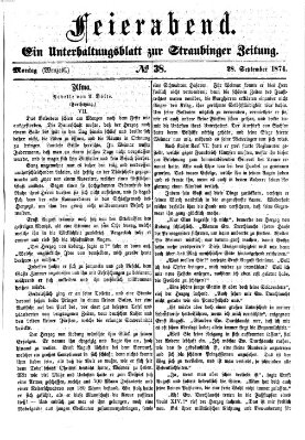 Feierabend (Straubinger Zeitung) Montag 28. September 1874
