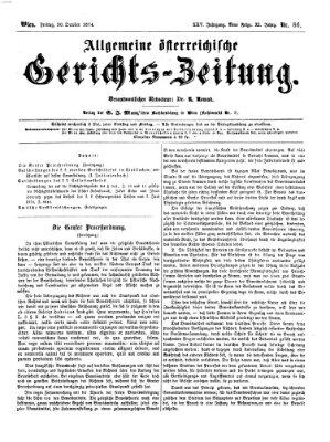 Allgemeine österreichische Gerichts-Zeitung Freitag 30. Oktober 1874