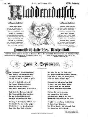 Kladderadatsch Sonntag 30. August 1874